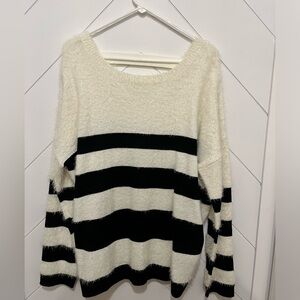Black and White Fuzzy Sweater NWT